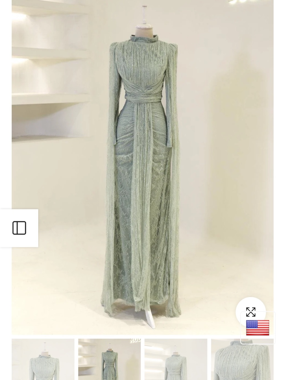 Elegant Lace High-Neck Maxi Dress in Mint Green perfect for mother of the bride.